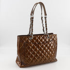 Chanel Grand Shopping Tote GST Quilted Chain Enamel Bronze — view 3