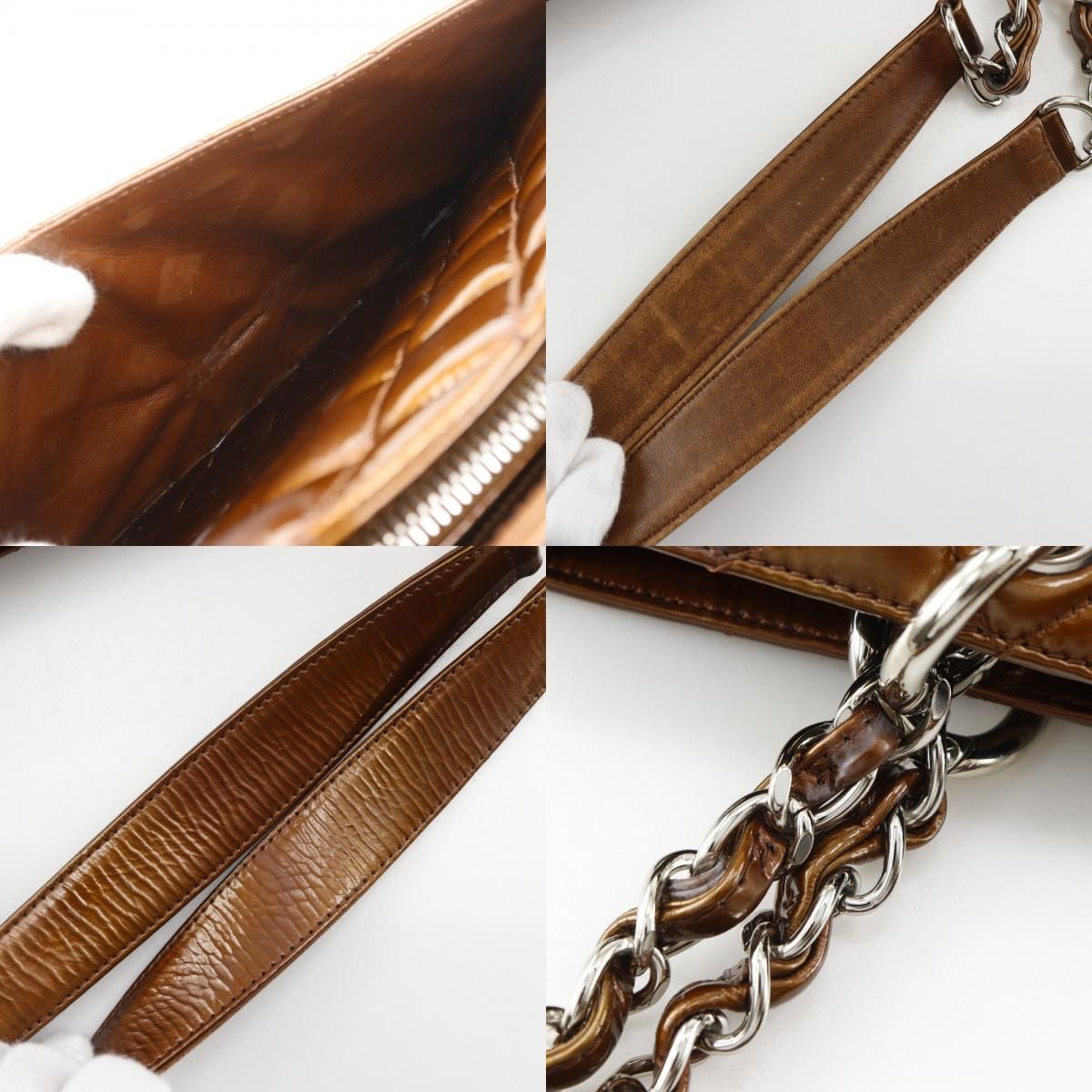 Chanel Grand Shopping Tote GST Quilted Chain Enamel Bronze — view 9