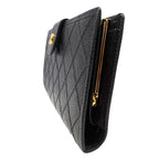 Chanel Wallet Long Bicolor Caviar Leather Black Gold — view 4