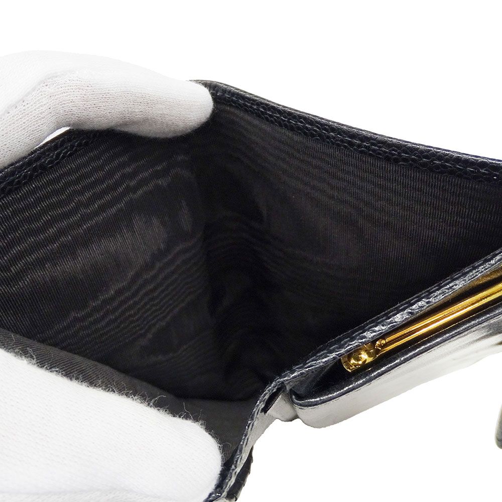 Chanel Wallet Long Bicolor Caviar Leather Black Gold — view 8