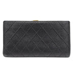 Chanel Wallet Long Bicolor Caviar Leather Black Gold — view 2