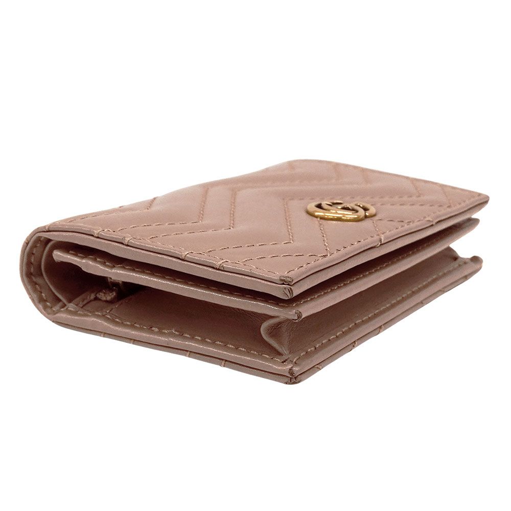 Gucci Wallet Bifold Leather Pink Beige Petit Marmont — view 3