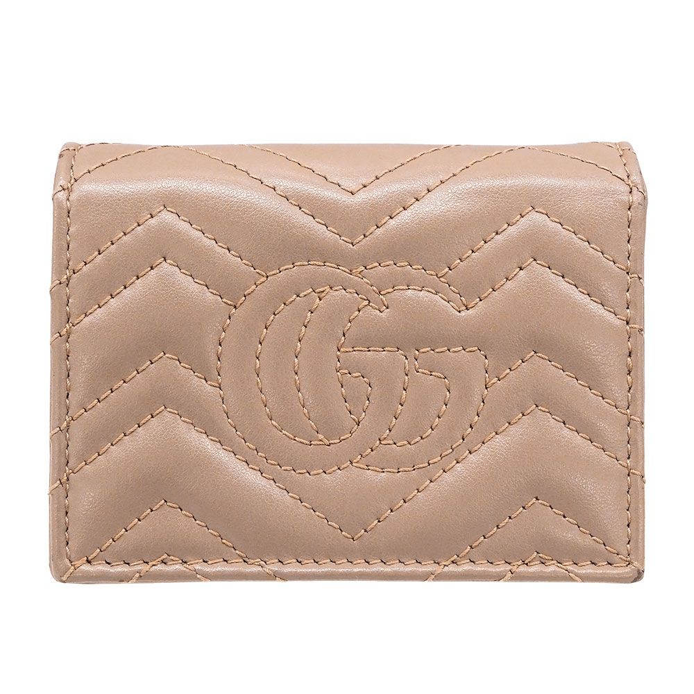 Gucci Wallet Bifold Leather Pink Beige Petit Marmont — view 2