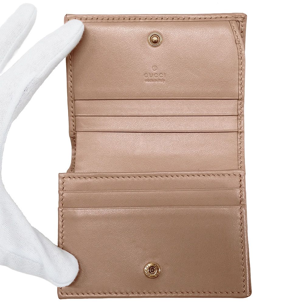 Gucci Wallet Bifold Leather Pink Beige Petit Marmont — view 5