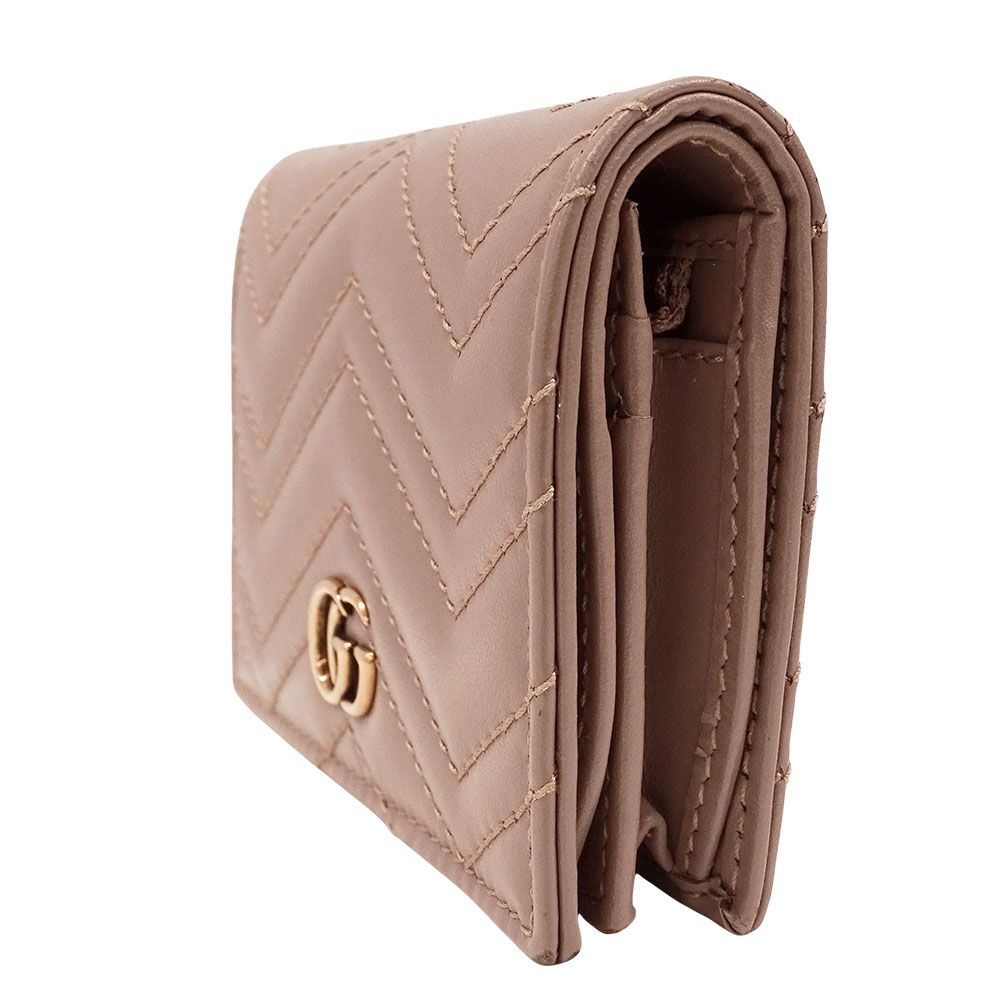 Gucci Wallet Bifold Leather Pink Beige Petit Marmont — view 4