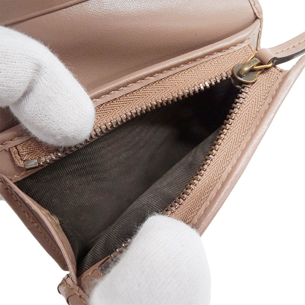 Gucci Wallet Bifold Leather Pink Beige Petit Marmont — view 7