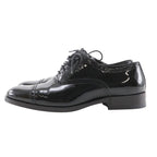 Saint Laurent Lace Up Straight Tip Enamel Black Dress Shoes — view 2