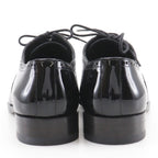 Saint Laurent Lace Up Straight Tip Enamel Black Dress Shoes — view 3