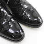 Saint Laurent Lace Up Straight Tip Enamel Black Dress Shoes — view 4