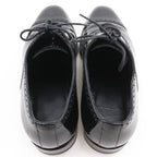 Saint Laurent Lace Up Straight Tip Enamel Black Dress Shoes — view 6