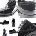 Saint Laurent Lace Up Straight Tip Enamel Black Dress Shoes — view 9