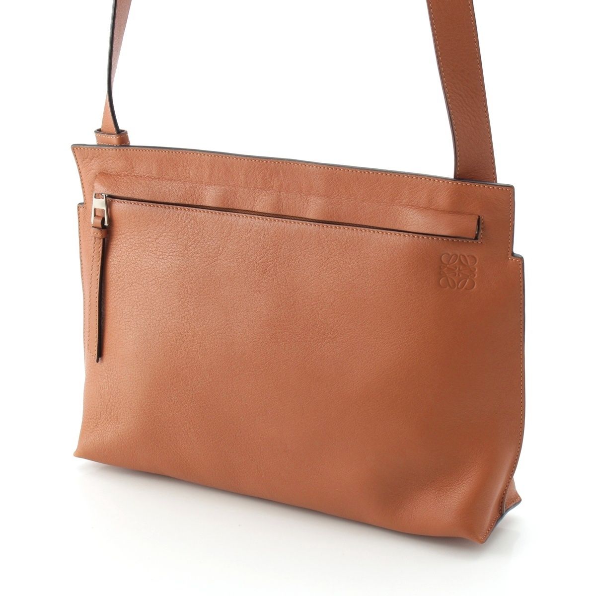 Loewe Leather T Shoulder Anagram Messenger Bag Brown — view 2