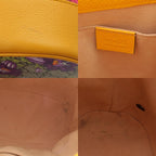 Gucci Leather GG Supreme Flora Shoulder Drawstring Handbag Yellow — view 9