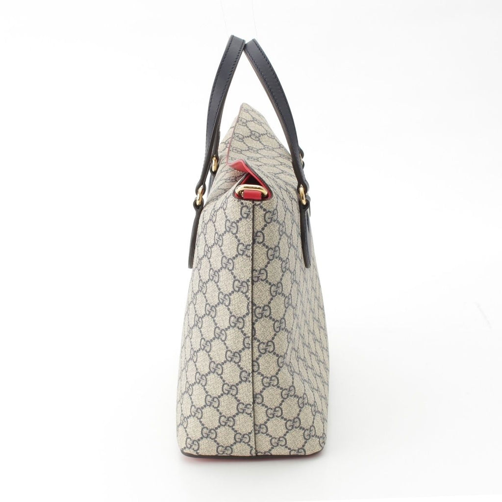Gucci GG Supreme 2-Way Handbag Navy Beige Red — view 3