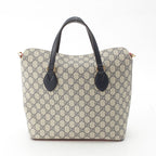 Gucci GG Supreme 2-Way Handbag Navy Beige Red — view 4