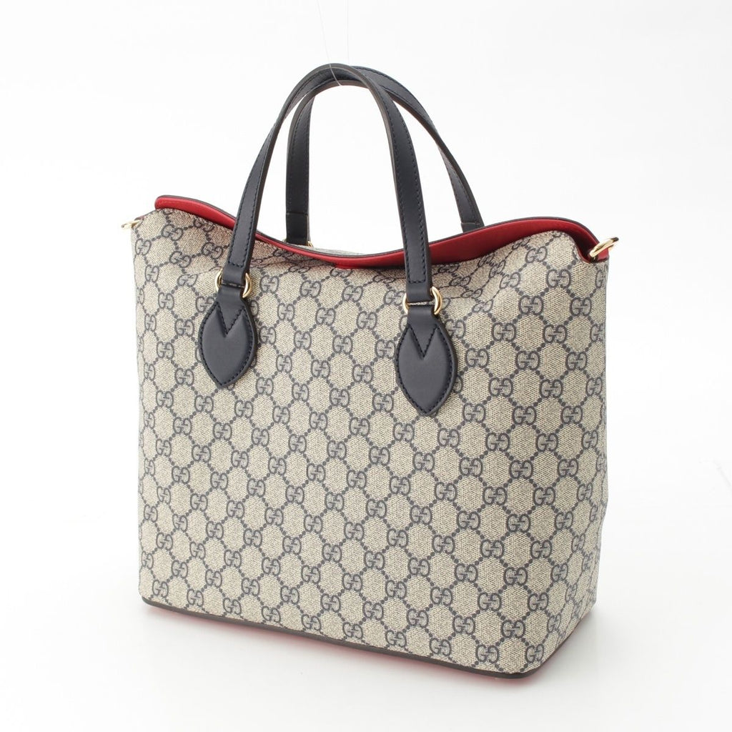 Gucci GG Supreme 2-Way Handbag Navy Beige Red — view 2