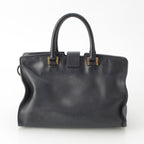 Saint Laurent Baby Cabas Leather 2-Way YSL Logo Handbag Black — view 4