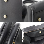 Saint Laurent Baby Cabas Leather 2-Way YSL Logo Handbag Black — view 9