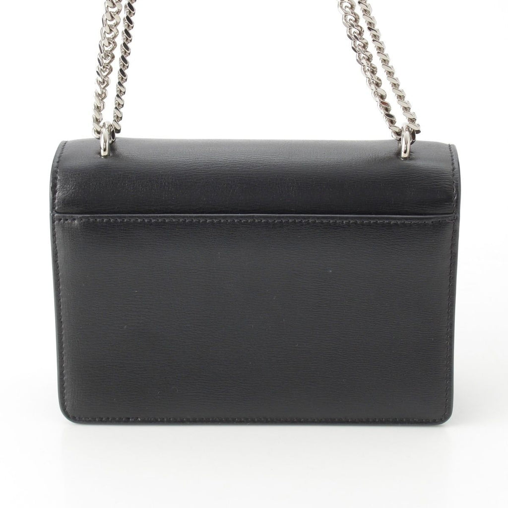 Saint Laurent Leather Sunset YSL Logo Chain Shoulder Bag Black Silver — view 4