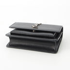Saint Laurent Leather Sunset YSL Logo Chain Shoulder Bag Black Silver — view 5