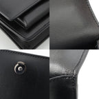 Saint Laurent Leather Sunset YSL Logo Chain Shoulder Bag Black Silver — view 9