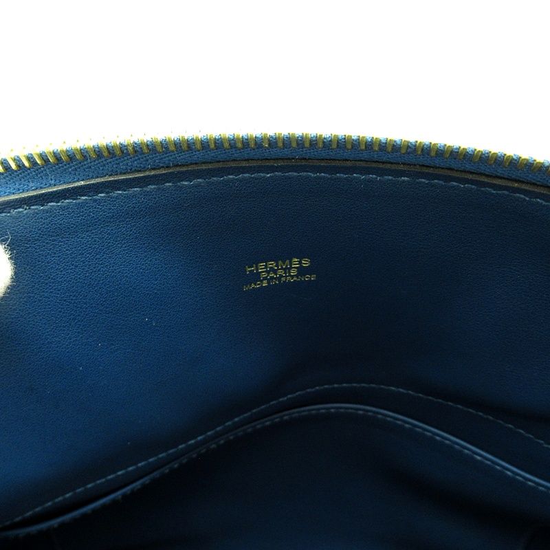 Hermes Bolide 31 Taurillon Clemence Handbag Deep Blue — view 7