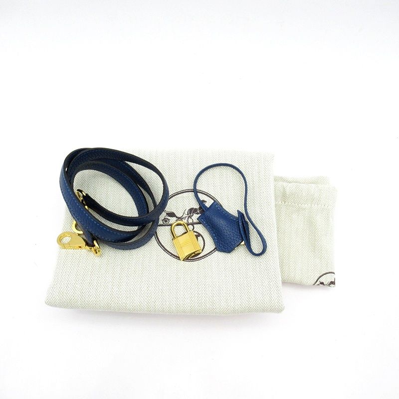 Hermes Bolide 31 Taurillon Clemence Handbag Deep Blue — view 9