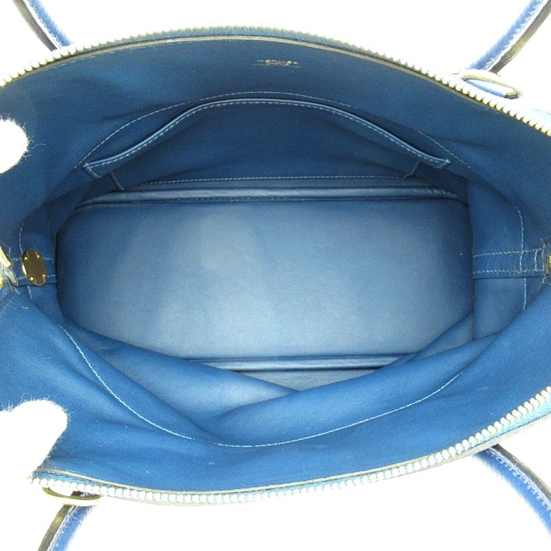 Hermes Bolide 31 Taurillon Clemence Handbag Deep Blue — view 6