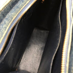 Chanel CC Logo Denim Quilted Vintage Chain Tote Shoulder Bag Blue — view 8