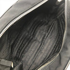 Prada Nylon Leather Triangle Logo Pouch Black — view 8