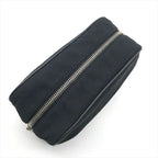 Prada Nylon Leather Triangle Logo Pouch Black — view 7