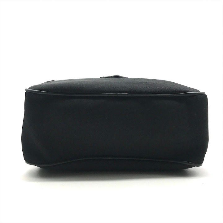Prada Nylon Leather Triangle Logo Pouch Black — view 4