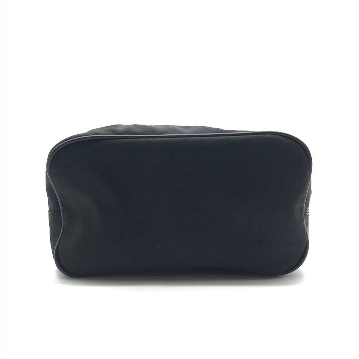 Prada Nylon Leather Triangle Logo Pouch Black — view 3