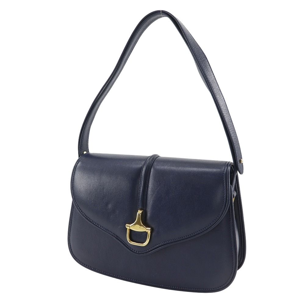 Gucci Vintage Calf Navy Blue Shoulder Bag — view 2