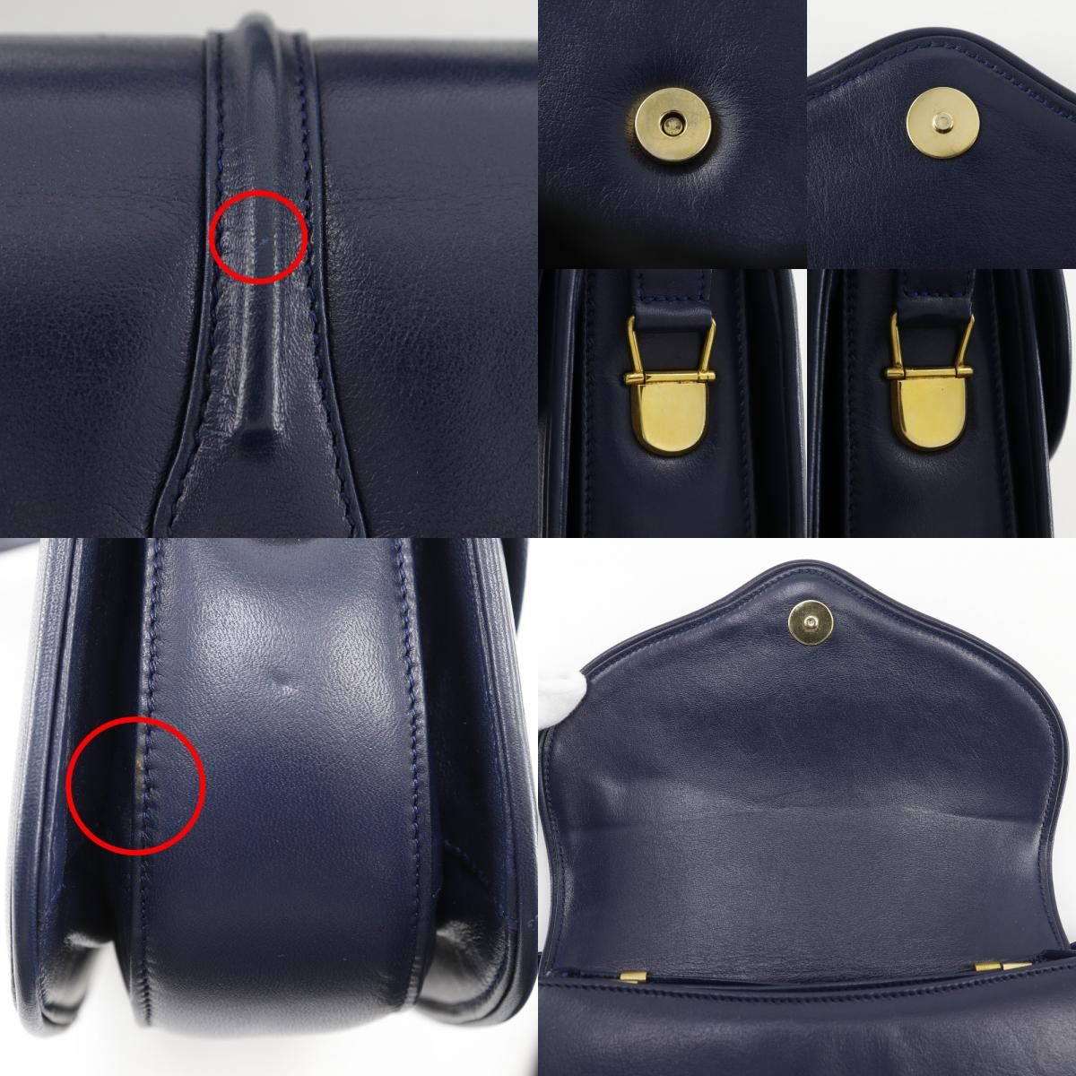 Gucci Vintage Calf Navy Blue Shoulder Bag — view 9