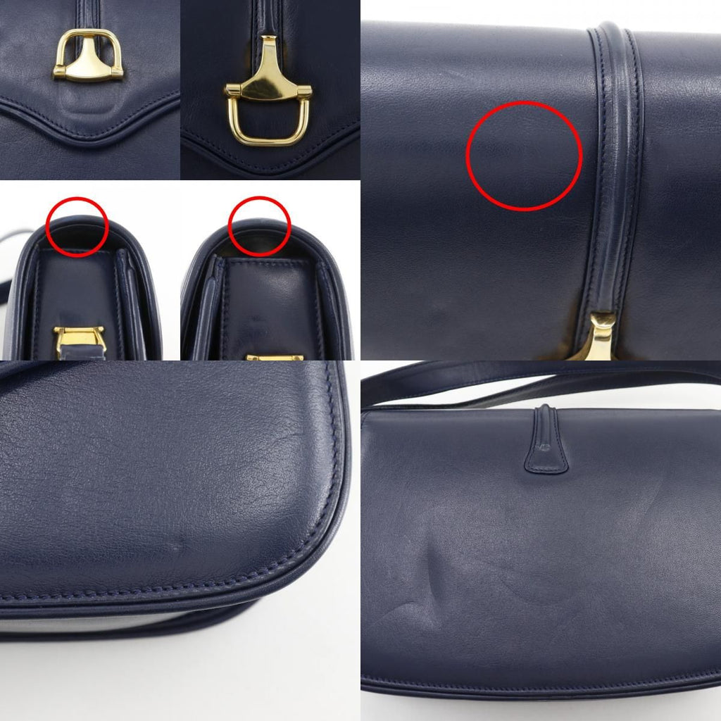 Gucci Vintage Calf Navy Blue Shoulder Bag — view 8