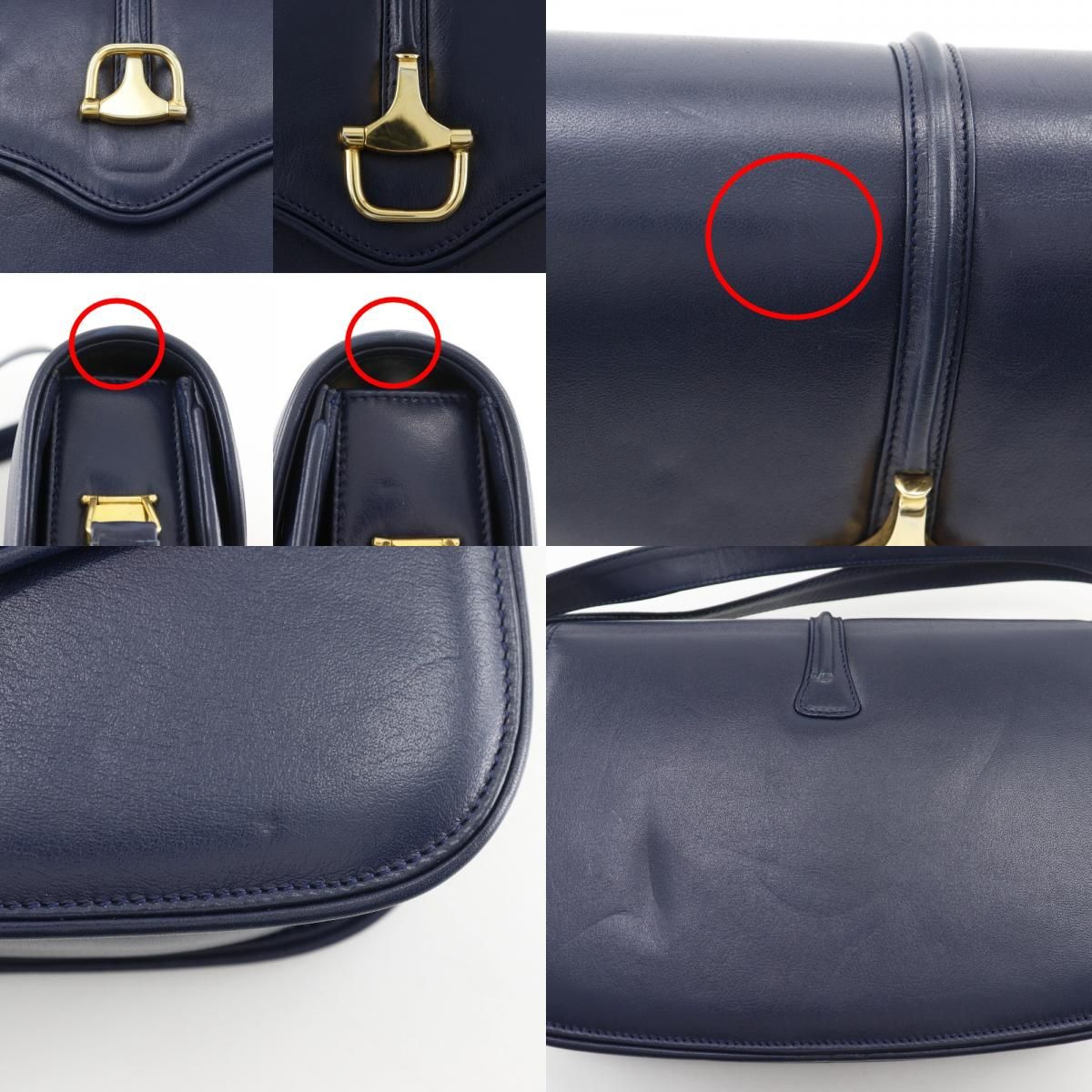 Gucci Vintage Calf Navy Blue Shoulder Bag — view 8
