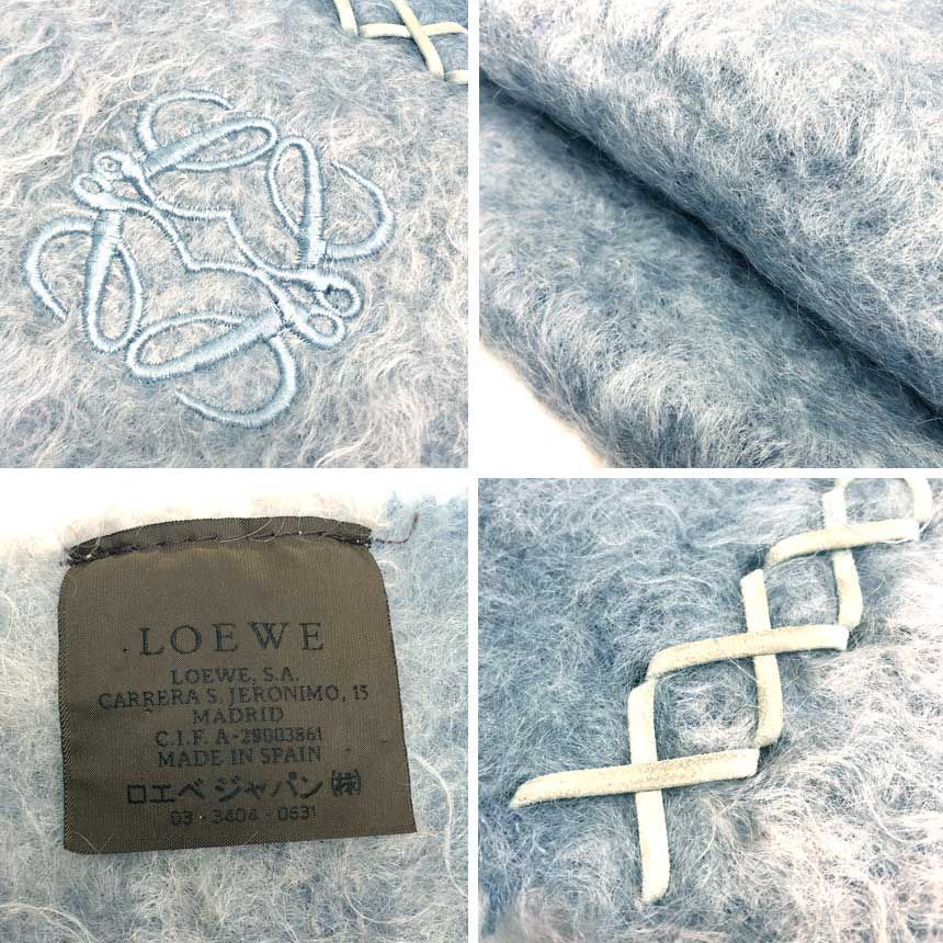 Loewe Muffler Mohair Wool Blue Scarf — view 3