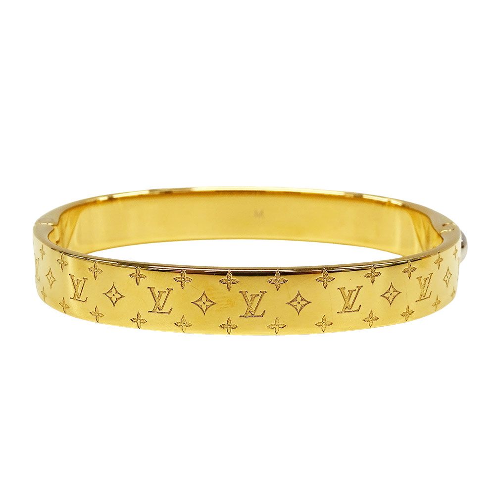 Louis Vuitton Bangle Monogram Metal Calf Nanogram Gold M — view 3
