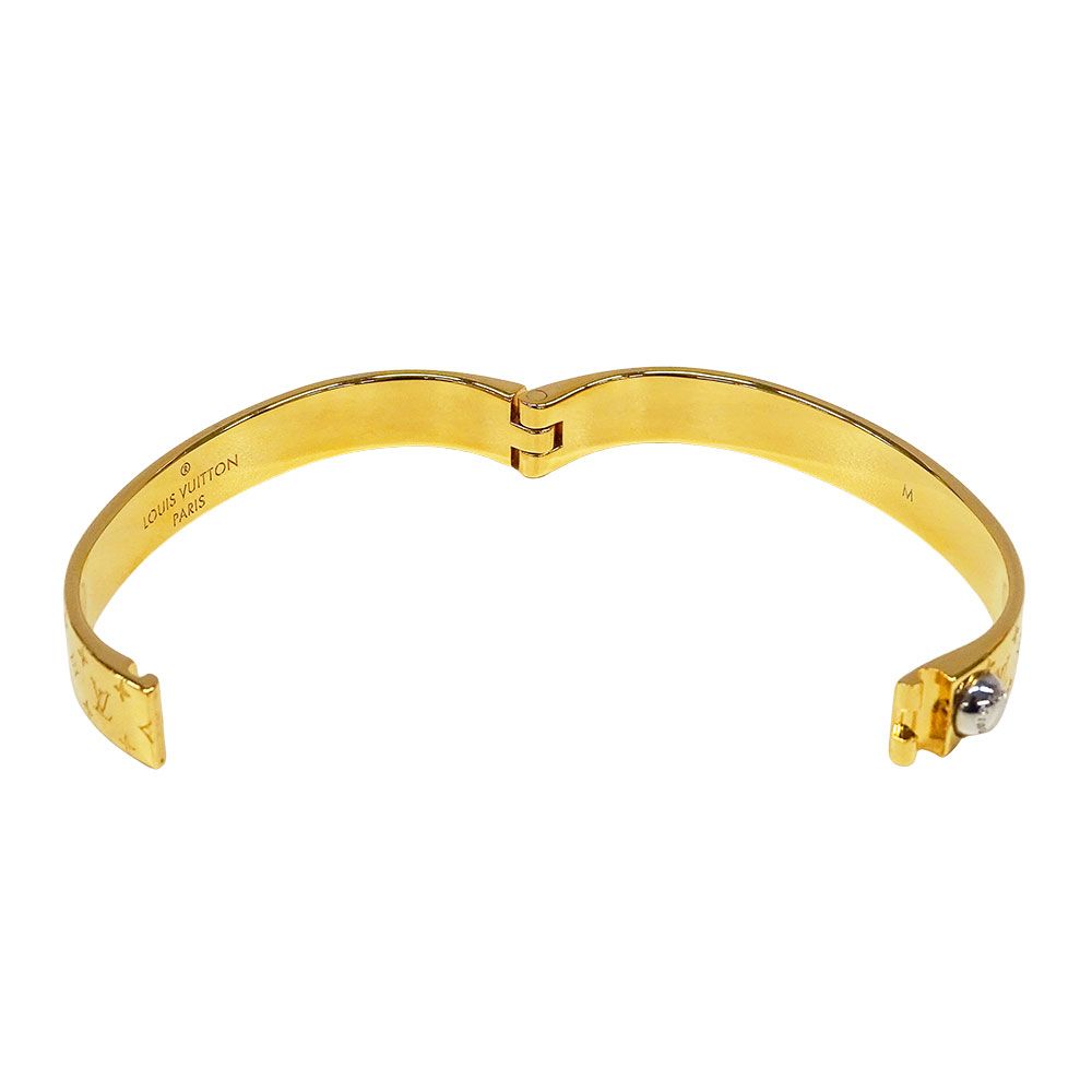 Louis Vuitton Bangle Monogram Metal Calf Nanogram Gold M — view 4