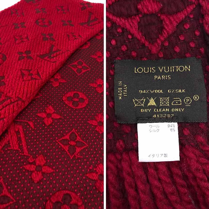 Louis Vuitton Logomania Scarf Monogram Muffler Rouge Red — view 3