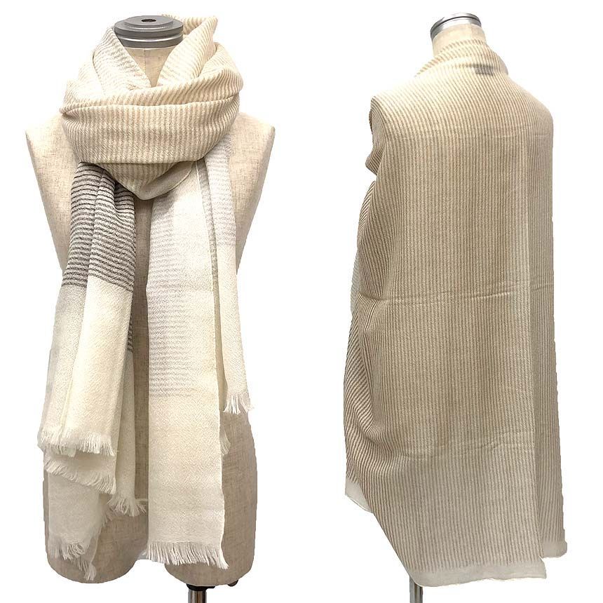 Hermes Cashmere Large Shawl Beige — view 2