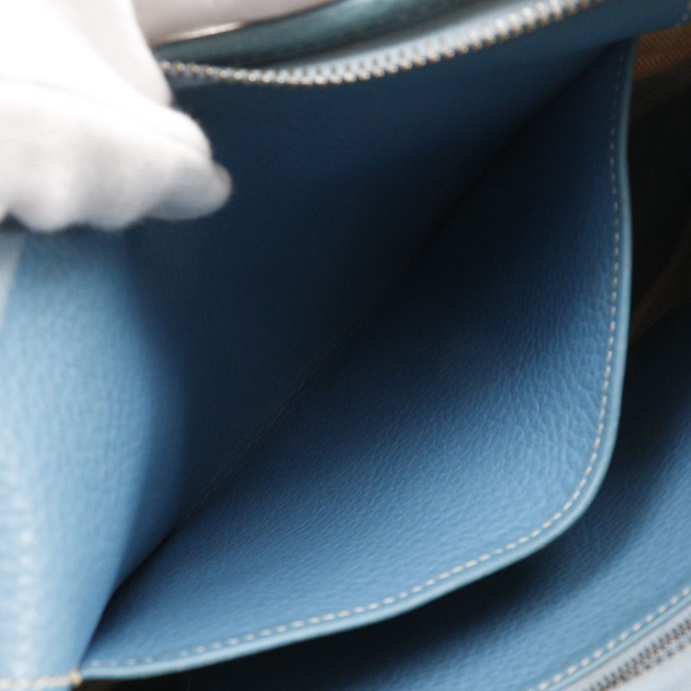 Hermes Trim 31 Toile Ash Taurillon Clemence Natural Blue Jean C — view 7
