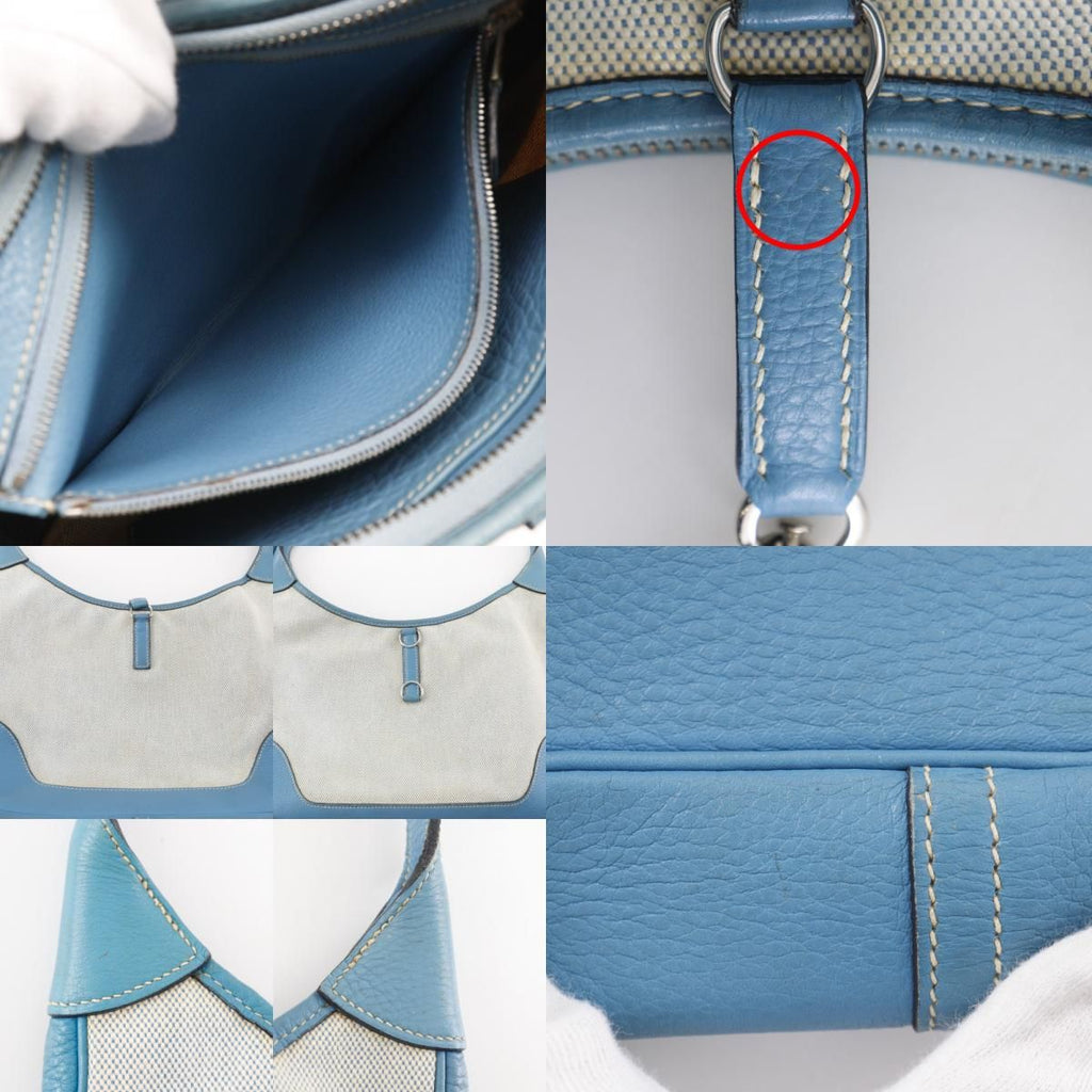 Hermes Trim 31 Toile Ash Taurillon Clemence Natural Blue Jean C — view 8