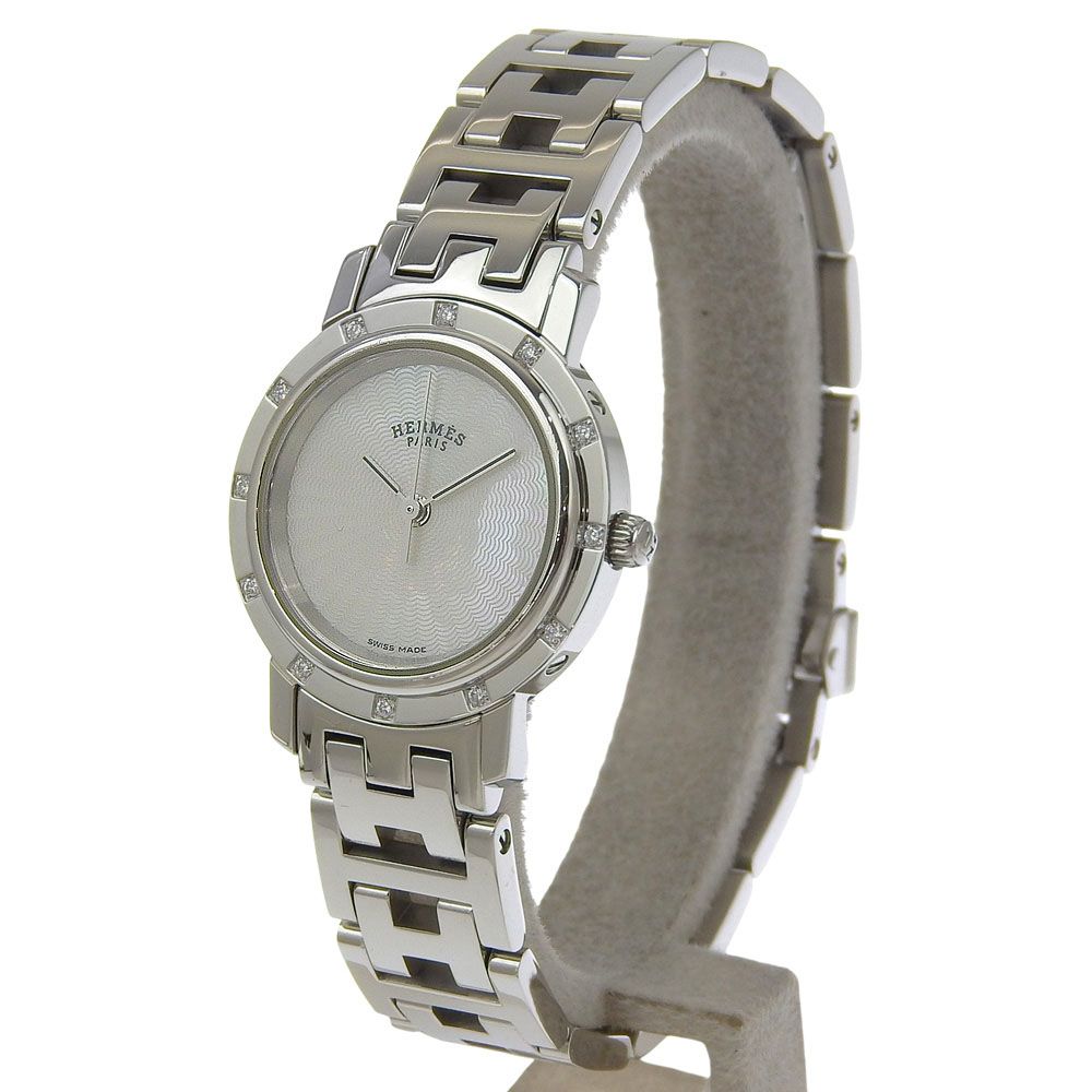 Hermes Clipper Cles Diamond Stainless Steel Quartz Analog Display — view 2