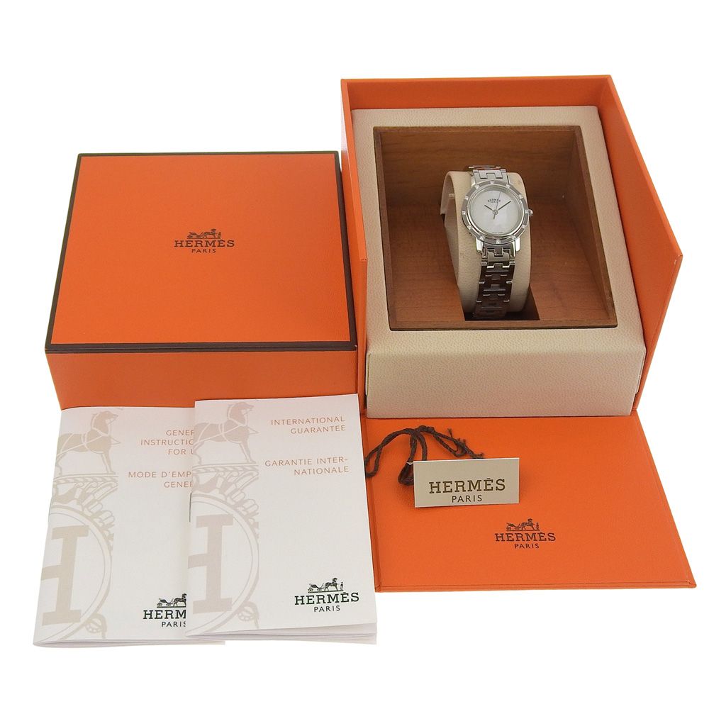 Hermes Clipper Cles Diamond Stainless Steel Quartz Analog Display — view 8