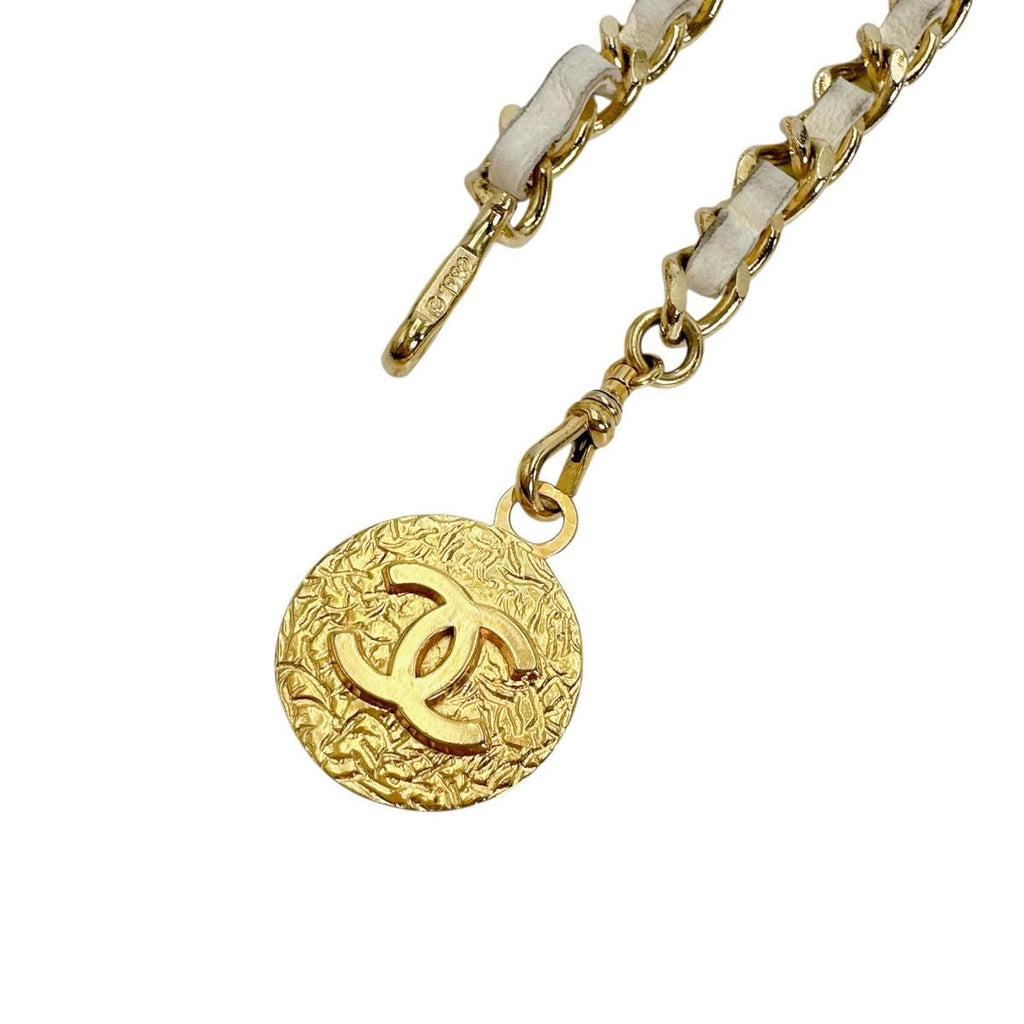 Chanel Belt Vintage Girogo Chain White Gold — view 5
