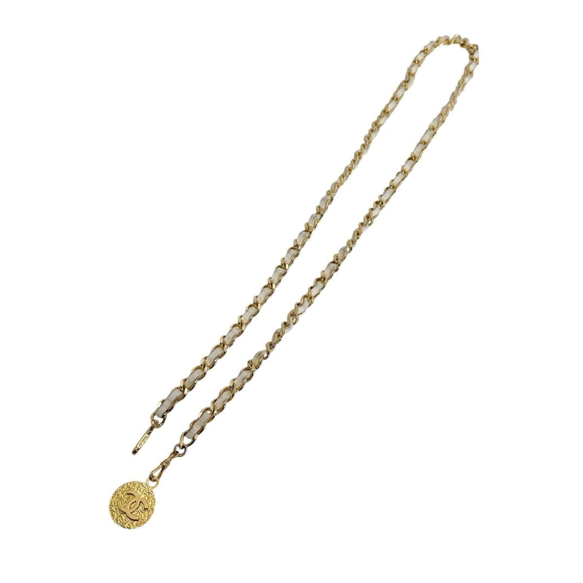 Chanel Belt Vintage Girogo Chain White Gold — view 2