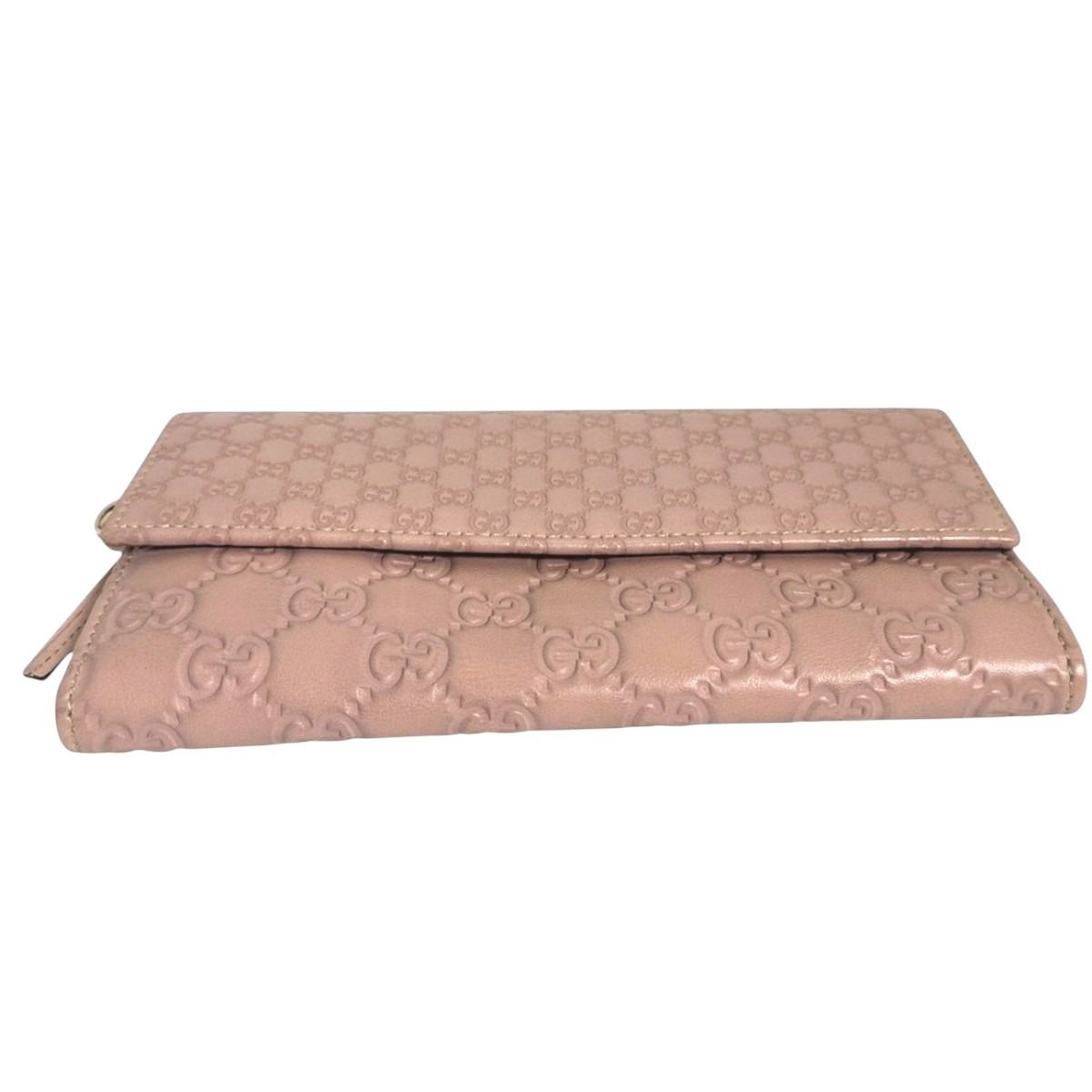 Gucci Guccissima Bifold Long Wallet GG Pink — view 3