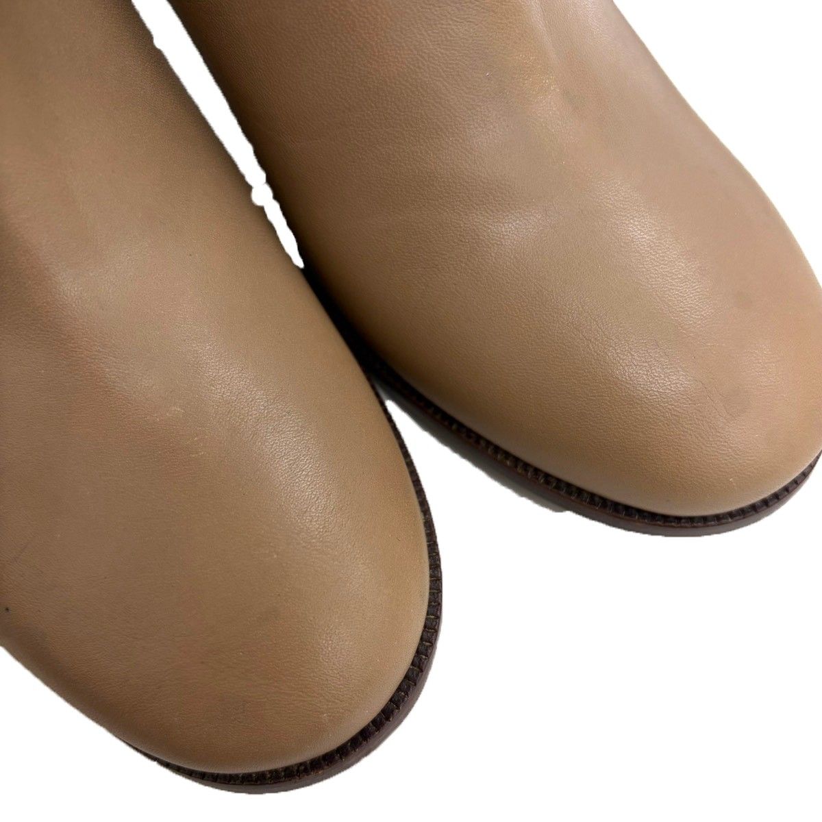 Celine by Phoebe Philo Long Leather Heel Boots Beige 37.5 — view 7